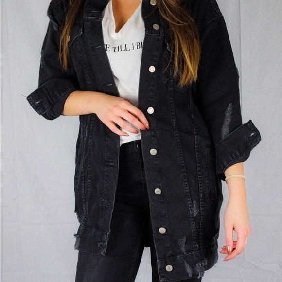 zara denim black jacket